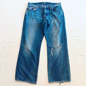7 For All Mankind Straight Leg Blue Jeans
